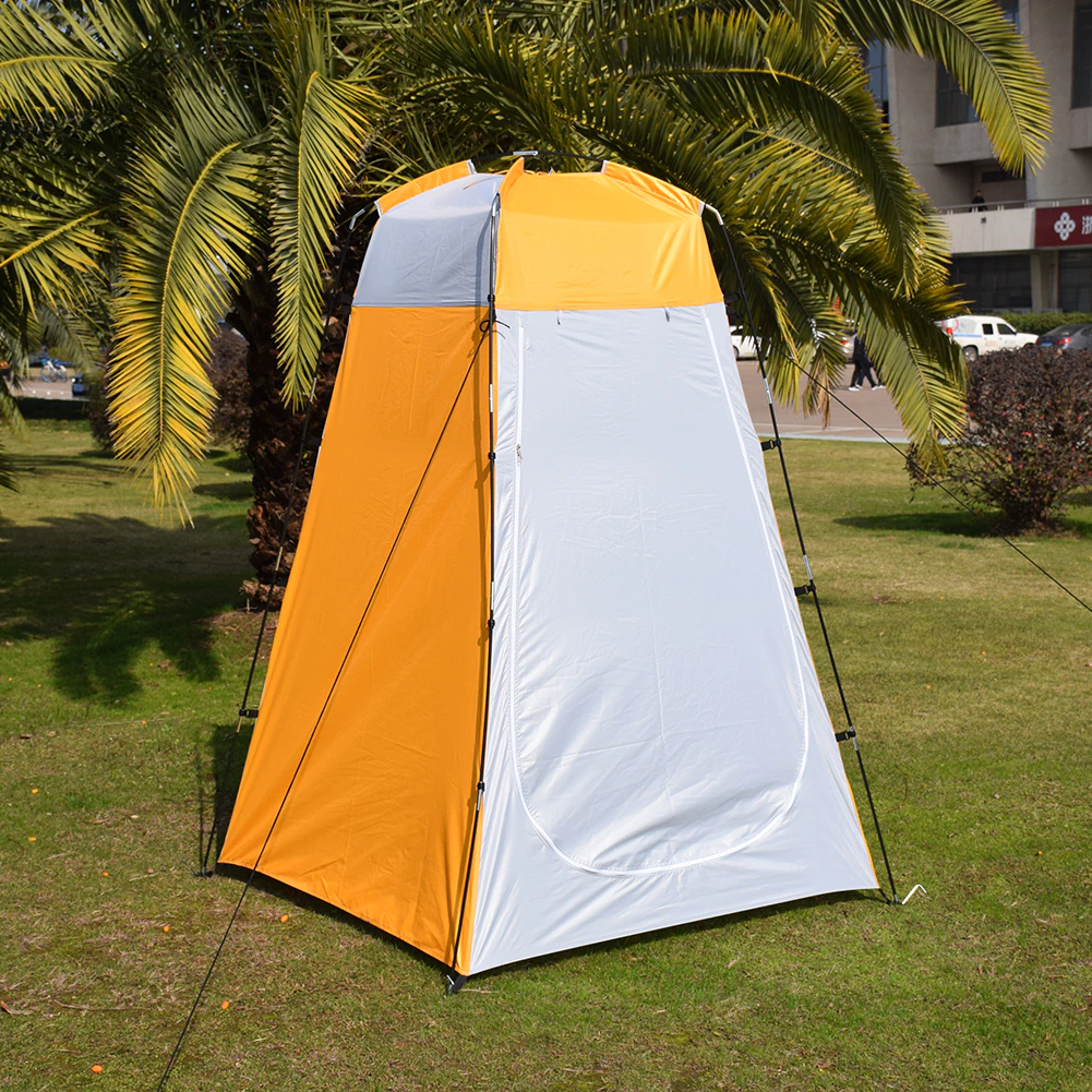Cheap Goat Tents Dual Layer Waterproof Anti UV Tourist Tents Beach Changing Fitting Room Windbreak Outdoor Camping Shower Bathing Tent Tents 